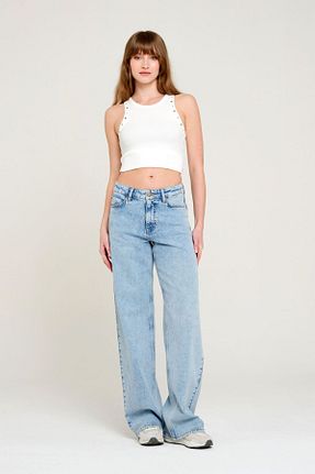 شلوار جین متالیک زنانه پاچه زیپ دار Pantamo Jeans - کد 921577315