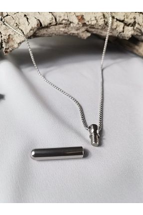 گردنبند استیل ( فولاد ) طوسی مردانه استیل (فولاد) Luna Jewelry - کد 921582191