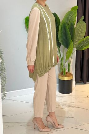 ست بالاتنه و پائین تنه حجاب خاکی زنانه رگولار Nuss - کد 921589096