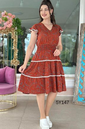 لباس نارنجی زنانه بافتنی İnce Topuk - کد 921587177
