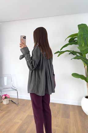 پیراهن طوسی زنانه Fitted BİRCANÇİL - کد 921591363