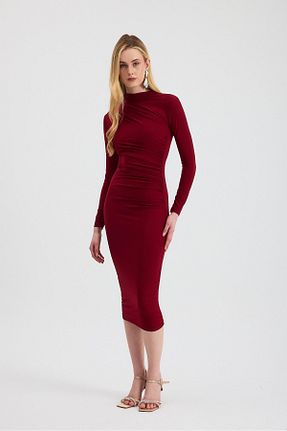 لباس زرشکی زنانه بافتنی Rays - کد 921584155