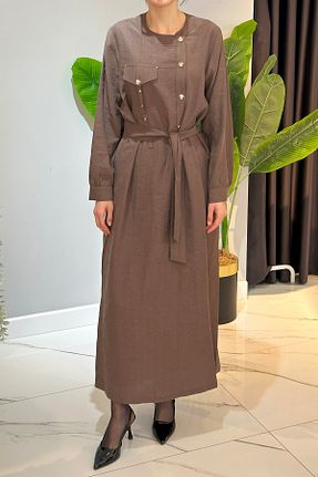 لباس حجاب قهوه ای زنانه رگولار Nuss - کد 921583739