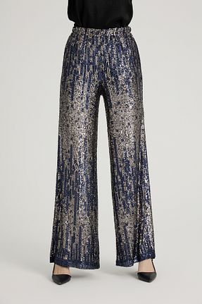 شلوار سایز بزرگ سرمه ای زنانه بافت Dejabrew Jeans - کد 921599431