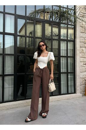 شلوار قهوه ای زنانه بافتنی minaaise - کد 921595594