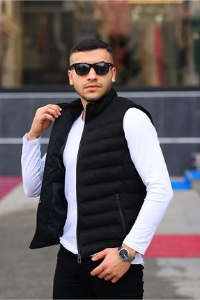 جلیقه مشکی مردانه اسلیم MODA FAVALLİ - کد 467274686