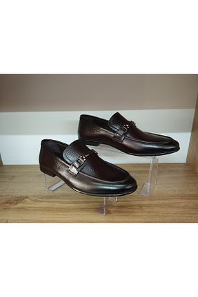 کفش کلاسیک قهوه ای مردانه چرم خالص bymosyo - کد 921631360