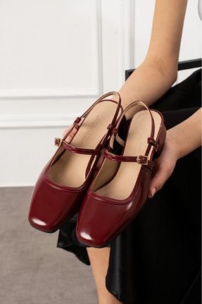 کفش پاشنه بلند کلاسیک زرشکی زنانه پاشنه تخت FootLux - کد 921630355