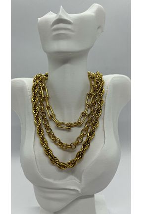 گردنبند استیل ( فولاد ) زرد زنانه استیل (فولاد) Kahkül shop - کد 921640503
