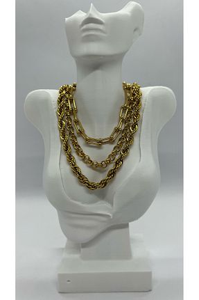 گردنبند استیل ( فولاد ) زرد زنانه استیل (فولاد) Kahkül shop - کد 921640503