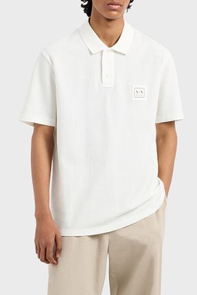 پولوشرت سفید مردانه %100 پنبه Armani Exchange - کد 922372292