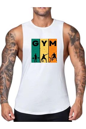 رکابی اسپرت سفید مردانه پنبه MUTLUGYM - کد 903427353