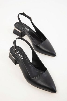 کفش پاشنه بلند کلاسیک مشکی زنانه چرم مصنوعی SOHO - کد 905026920
