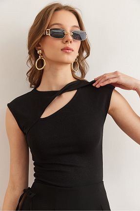 بلوز مشکی زنانه ساده Olalook - کد 917847007