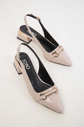 کفش پاشنه بلند کلاسیک بژ زنانه چرم مصنوعی SOHO - کد 905026898