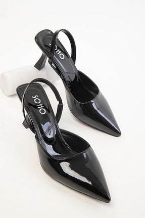 کفش پاشنه بلند کلاسیک مشکی زنانه چرم مصنوعی SOHO - کد 905040320