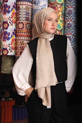شال بژ زنانه پلی استر VALORSCARF - کد 921650748