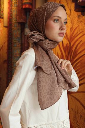شال قهوه ای زنانه پلی استر VALORSCARF - کد 921652473