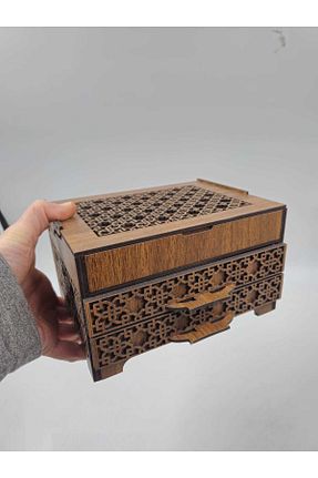 جعبه دکوراتیو قهوه ای چوب Mu Art Ahşap - کد 853428794