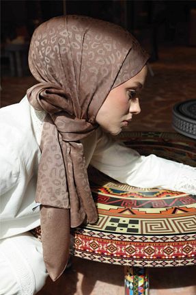 شال قهوه ای زنانه پلی استر VALORSCARF - کد 921652473