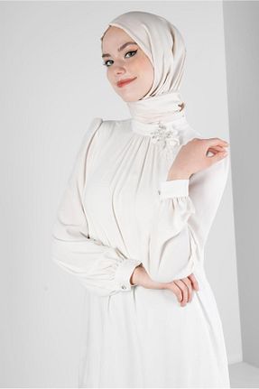تونیک حجاب سفید زنانه پلی استر Alvina - کد 802793186