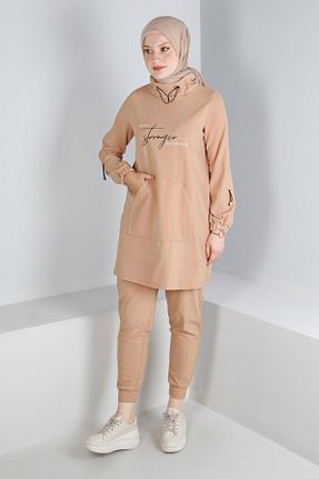 ست گرمکن حجاب بژ زنانه رگولار Alvina - کد 858838848