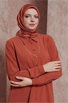 روسری نارنجی پلی استر Alvina - کد 829158829