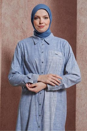 تونیک حجاب سرمه ای زنانه مخلوط ویسکون Alvina - کد 828861340