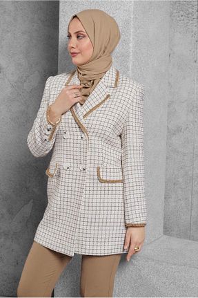 ست بالاتنه و پائین تنه حجاب بژ زنانه رگولار Alvina - کد 901986035