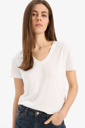 تیشرت نباتی زنانه رگولار Defacto - کد 921656786