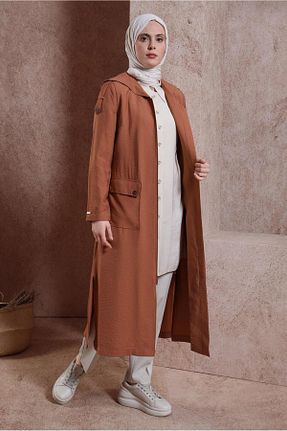 ترنچکت حجاب قهوه ای زنانه بدون آستر Alvina - کد 817482846
