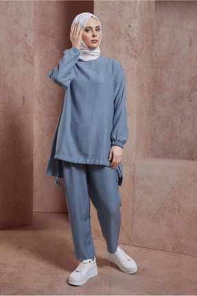 ست بالاتنه و پائین تنه حجاب سرمه ای زنانه رگولار Alvina - کد 822655749