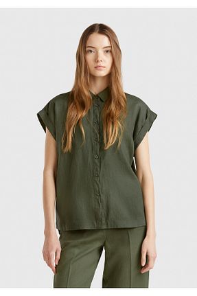 پیراهن خاکی زنانه رگولار United Colors of Benetton - کد 921667255