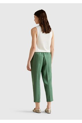 شلوار سبز زنانه کتان United Colors of Benetton - کد 921666584