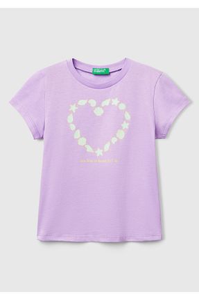 تیشرت بنفش بچه گانه رگولار United Colors of Benetton - کد 922386028