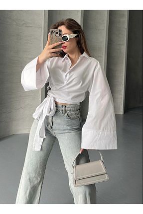 پیراهن سفید زنانه Overshirt Mitay - کد 921681613