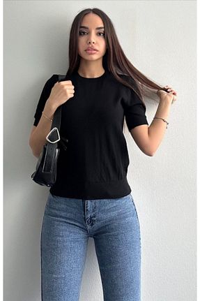 پلیور مشکی زنانه ساده fujya - کد 921678268
