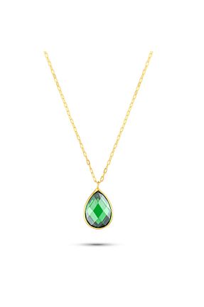 گردنبند طلا سبز زنانه 14 عیار Safir Kuyumculuk - کد 69109781