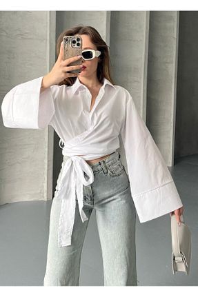 پیراهن سفید زنانه Overshirt Mitay - کد 921681613