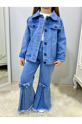 ست بالاتنه و پائین تنه آبی بچه گانه جین Ysferbutik - کد 798385483