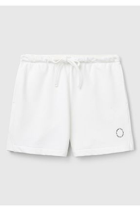 شلوارک و برمودا سفید زنانه فاق بلند United Colors of Benetton - کد 921684107