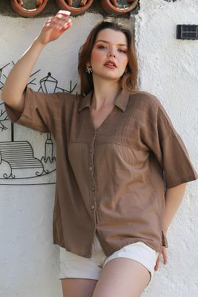 پیراهن قهوه ای زنانه رگولار Chiccy - کد 921686226