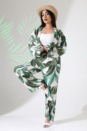 ست بالاتنه و پائین تنه فیروزه ای زنانه بافتنی forte bella - کد 921687127