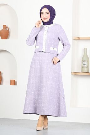 ست بالاتنه و پائین تنه بنفش زنانه بافتنی ModaMerve - کد 801434792