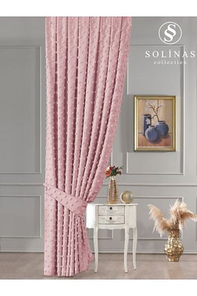پرده زمینه صورتی پلی استر Solinas Collection - کد 885687782
