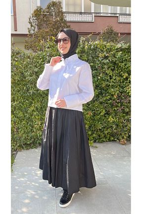 دامن مشکی زنانه پارچه HG - کد 921719163