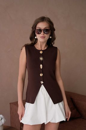 سوئیتر قهوه ای زنانه مخلوط ویسکون Arbucky - کد 921736862