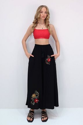 شلوار مشکی زنانه ویسکون NUR TEKSTİL - کد 921722066