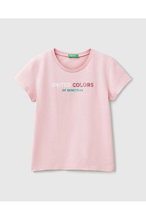 تیشرت صورتی بچه گانه رگولار United Colors of Benetton - کد 904063776