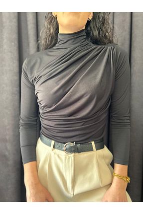 بلوز مشکی زنانه ساده Butik - کد 921753242